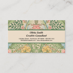 William Morris Myrtle Flower Floral Botanical Business Card