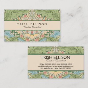 William Morris Myrtle Flower Floral Botanical Business Card