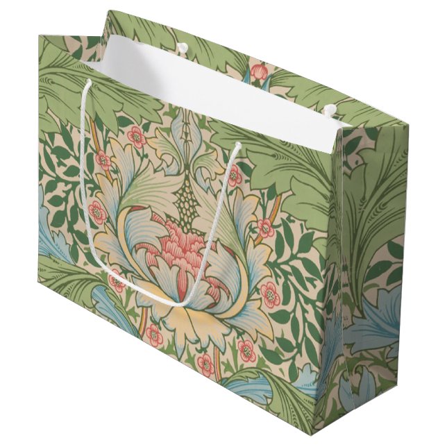 William Morris Myrtle Flower Floral Botanical Large Gift Bag (Front Angled)