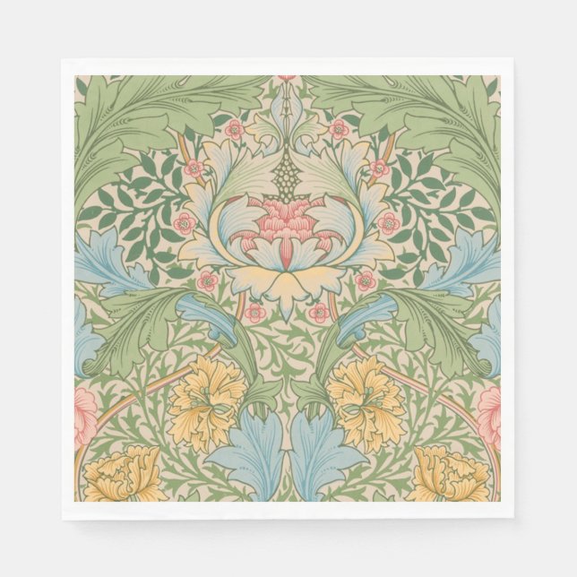 William Morris Myrtle Flower Floral Botanical Napkin (Front)