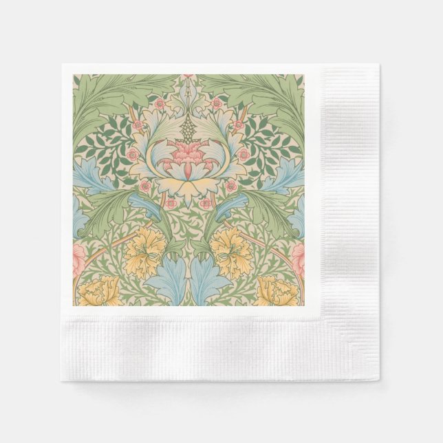 William Morris Myrtle Flower Floral Botanical Napkin (Front)
