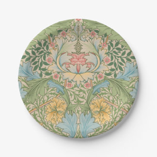 William Morris Myrtle Flower Floral Botanical Paper Plate