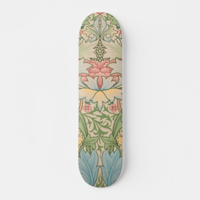 William Morris Myrtle Flower Floral Botanical Skateboard (Front)