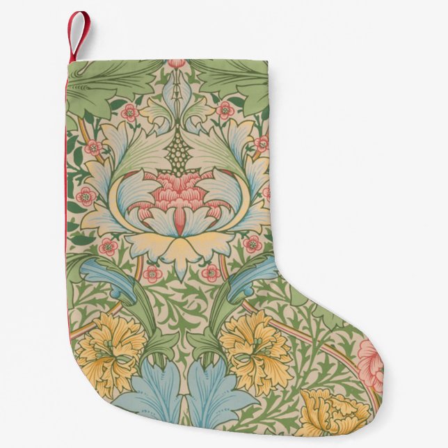 William Morris Myrtle Flower Floral Botanical Small Christmas Stocking (Front)