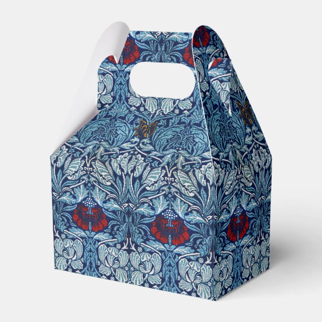 William Morris Navy Blue Tulip Rose Wallpaper Favour Box (Front Side)