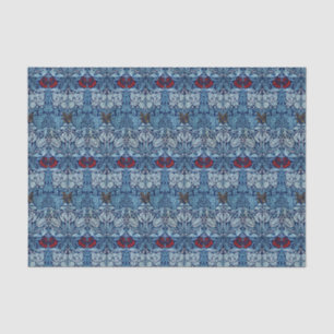 William Morris Navy Blue Tulip Rose Wallpaper Tissue Paper