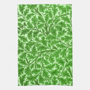 William Morris Oak Leaves, Emerald Green Tea Towel