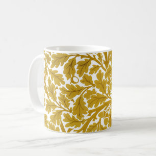 William Morris Oak Leaves, Mustard Yellow & White  Coffee Mug