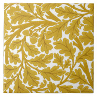 William Morris Oak Leaves, Mustard Yellow & White