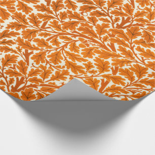 William Morris Oak Leaves, Rust Orange & Cream  Wr Wrapping Paper