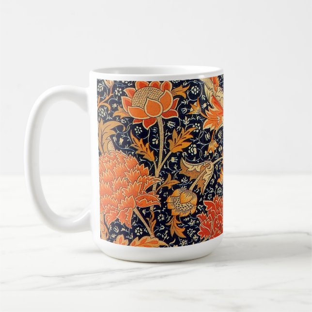 William Morris Orange Cray Coffee Mug (Left)