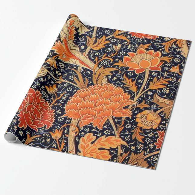 William Morris Orange Cray Wrapping Paper (Unrolled)