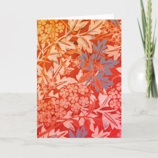 William Morris ORANGE LEAVES Folded Note Card
