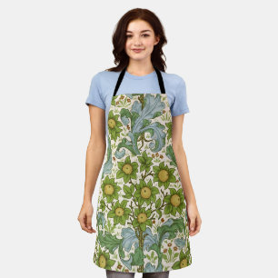 William Morris Orchard Green Floral Art Apron