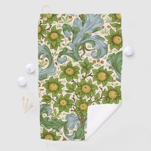 William Morris Orchard Green Floral Art Golf Towel