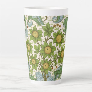 William Morris Orchard Green Floral Art Latte Mug