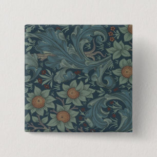 William Morris Orchard Pattern Art 15 Cm Square Badge