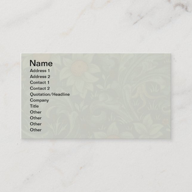 William Morris Orchard Pattern Art Business Card (Front)