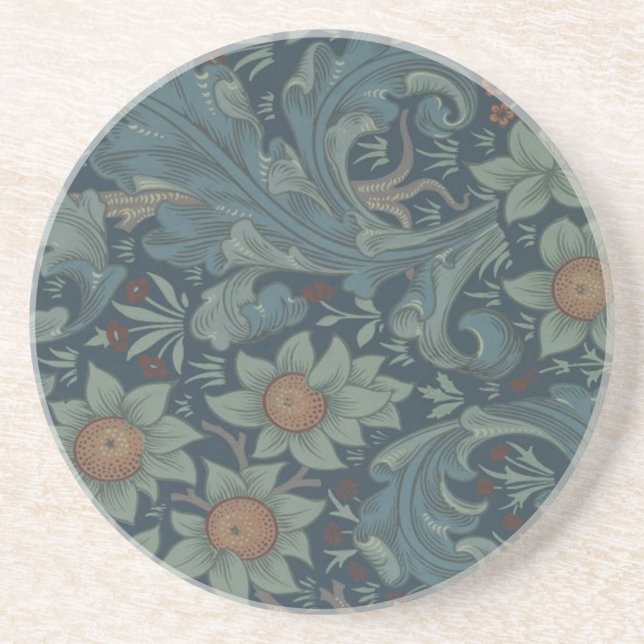 William Morris Orchard Pattern Art Coaster (Front)