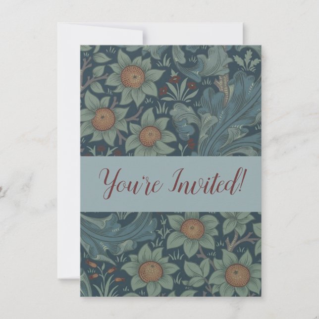William Morris Orchard Pattern Art Invitation (Front)