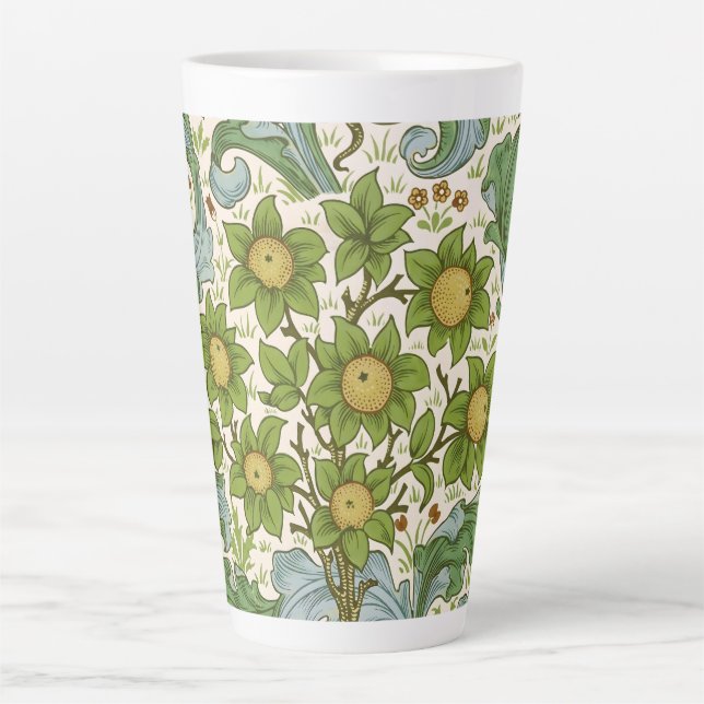 William Morris' Orchard Pattern Art Nouveau Latte Mug (Front)