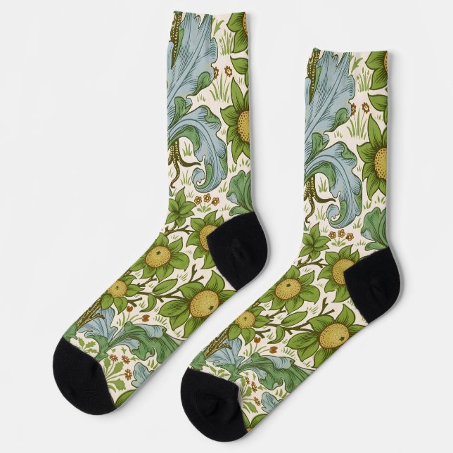 William Morris' Orchard Pattern Art Nouveau Socks (Left)