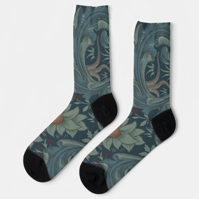William Morris Orchard Pattern Art Socks (Left)