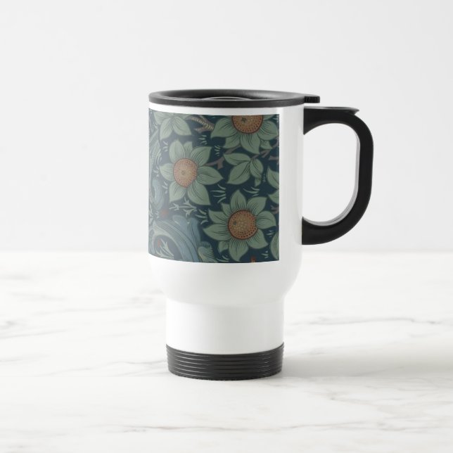 William Morris Orchard Pattern Art Travel Mug (Right)