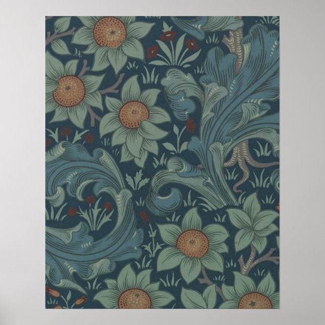 William Morris Orchard Pattern Wallpaper Poster (Front)