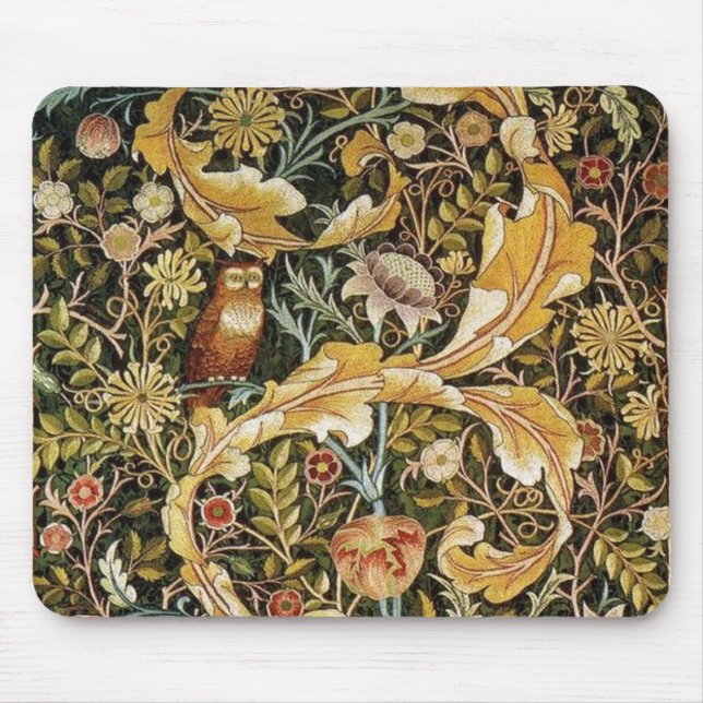 William Morris Owl an Acanthus Mouse Mat (Front)