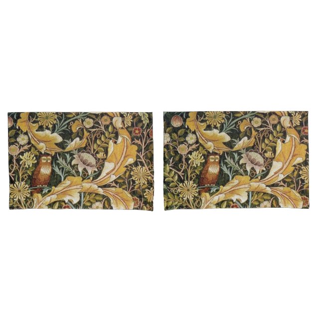 William Morris Owl an Acanthus Pillowcase (Front-Set)