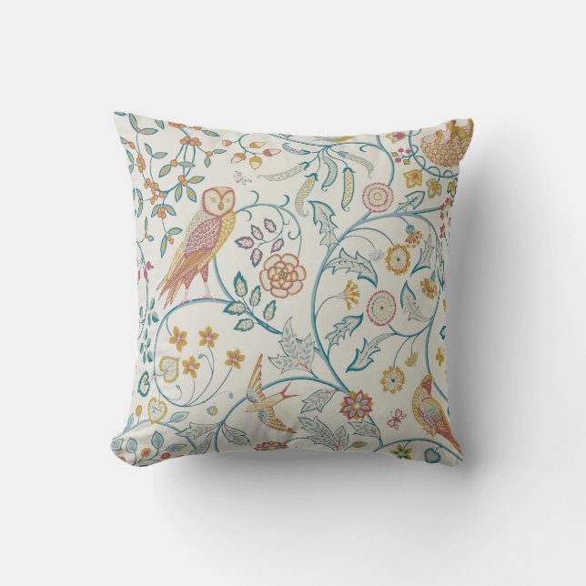 William Morris - Owl and Berries  Cushion (Front)
