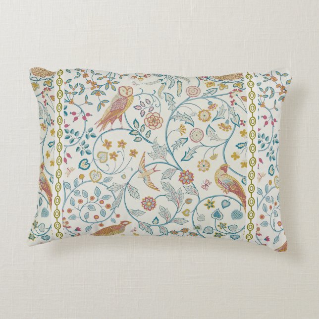 William Morris - Owl and Berries Wallpaper Decorative Cushion (Back)