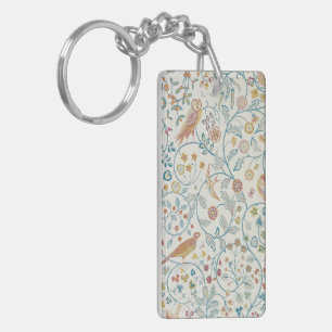 William Morris - Owl and Berries Wallpaper Key Ring
