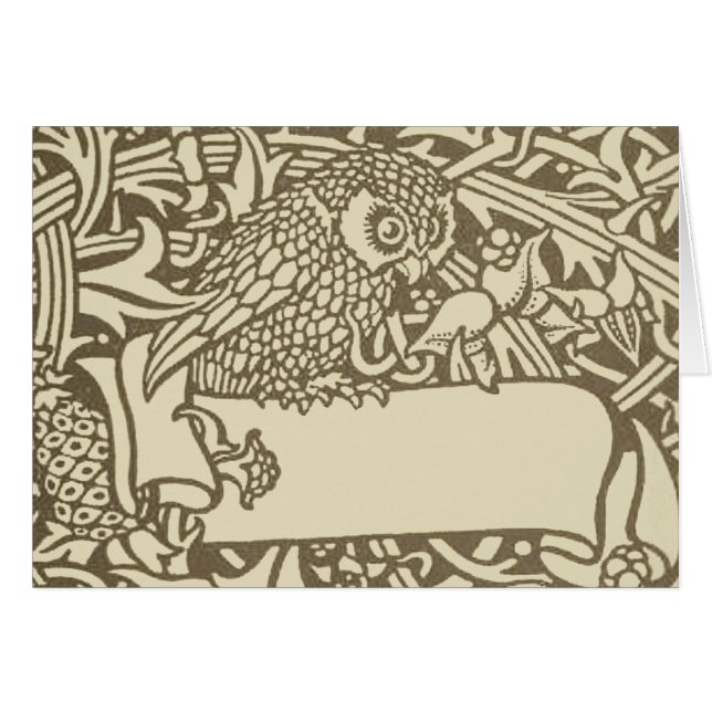 William Morris Owl Floral Vintage Design (Front Horizontal)