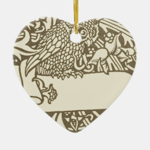William Morris Owl Floral Vintage Design Ceramic Tree Decoration