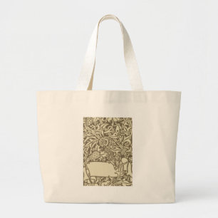 William Morris Owl Floral Vintage Design Large Tote Bag