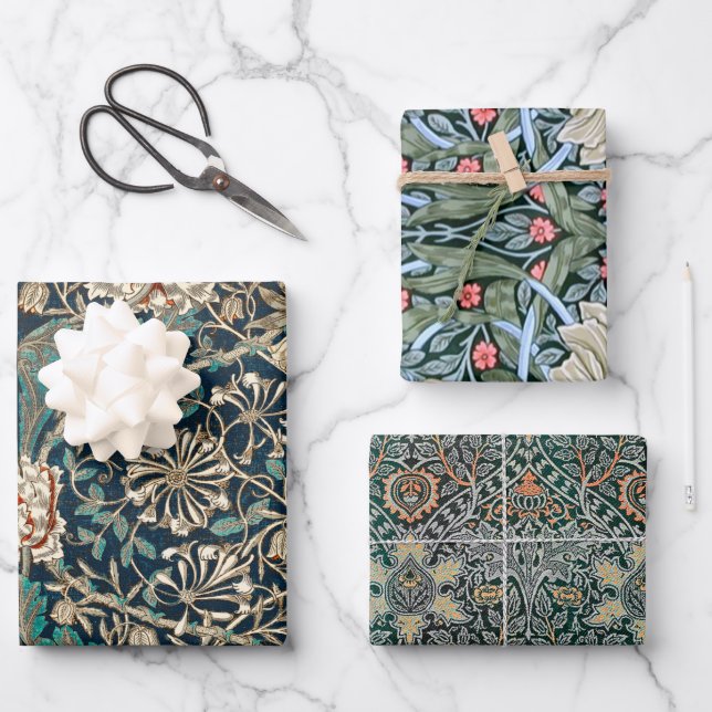 William Morris Pack 7 Wrapping Paper Sheet (Front)