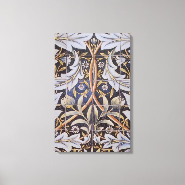 William Morris - PANEL OF CERAMIC TILES DESIGNED B Canvas Print (Front)