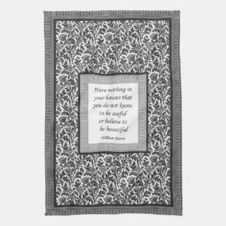 William Morris Pattern and Quotation Elegant Tea Towel