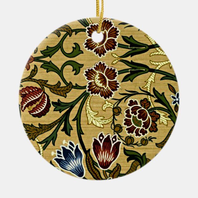 William Morris Pattern, Brocade Ceramic Tree Decoration (Front)