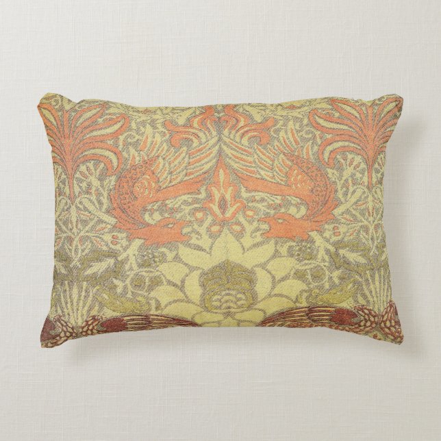 William Morris Peacock and Dragon Pattern Decorative Cushion (Front)