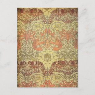 William Morris Peacock and Dragon Pattern Postcard