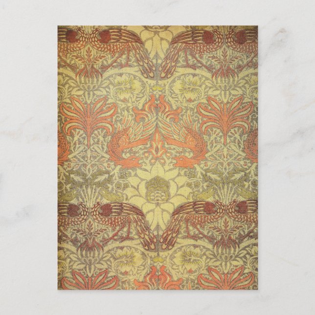 William Morris Peacock and Dragon Pattern Postcard (Front)