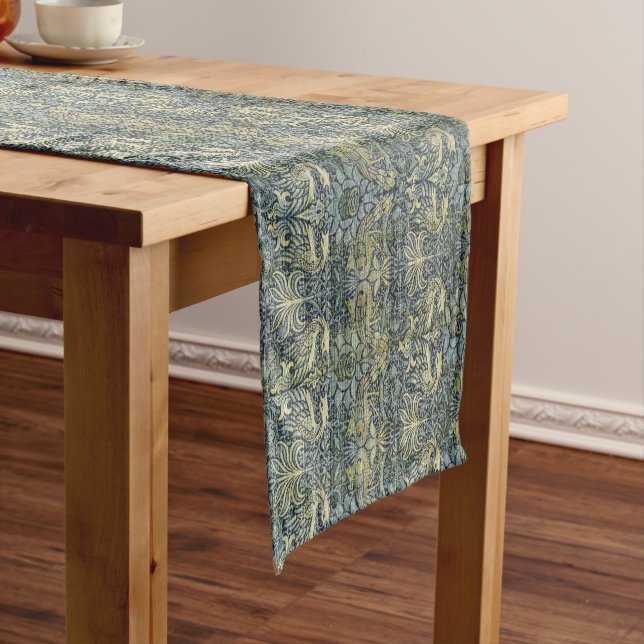 William Morris Peacock and Dragon Short Table Runner (In Situ)
