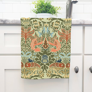 William Morris Peacock and Dragon Tea Towel