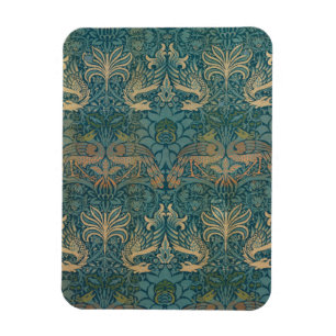 William Morris Peacock and Dragon Textile Design Magnet