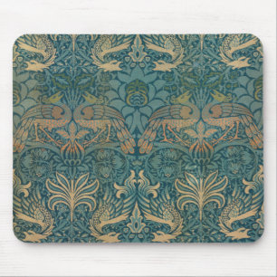 William Morris Peacock and Dragon Textile Design Mouse Mat