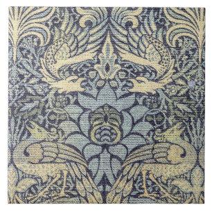 William Morris Peacock and Dragon Tile