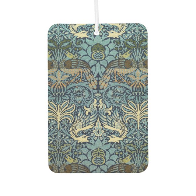 William Morris Peacock and Dragon Woven Design Car Air Freshener (Front)
